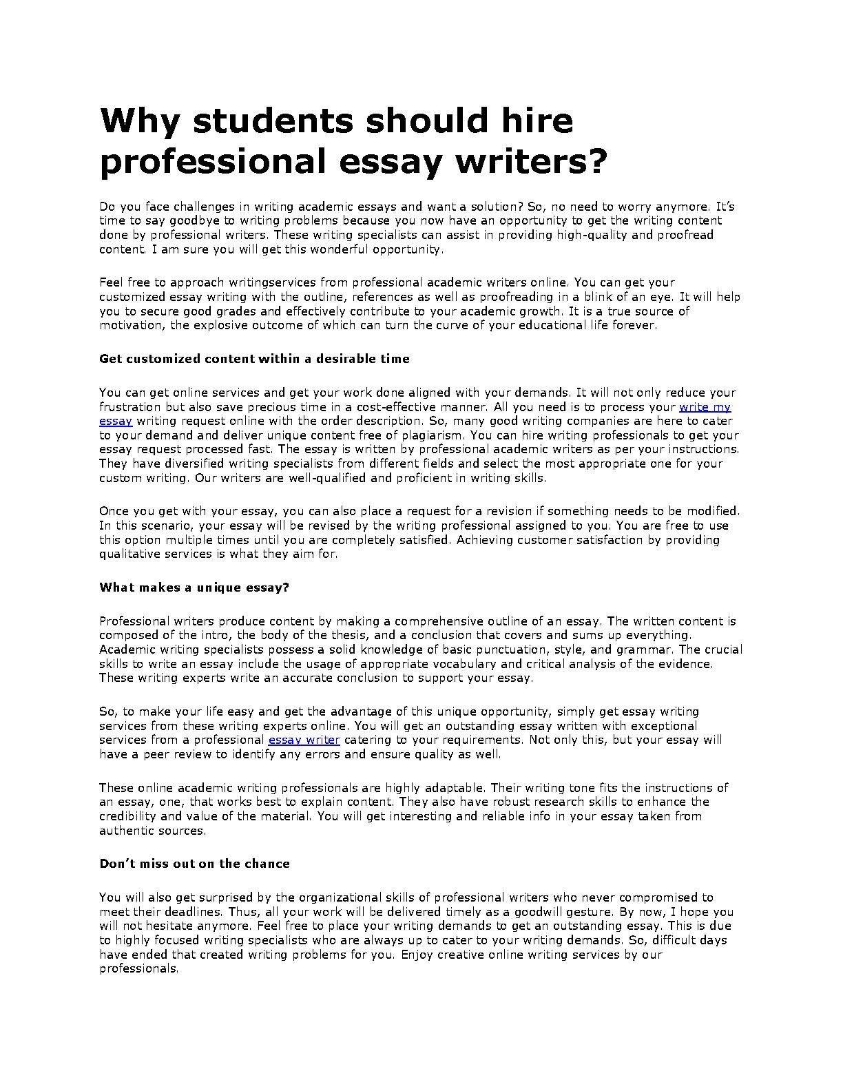 professional essay