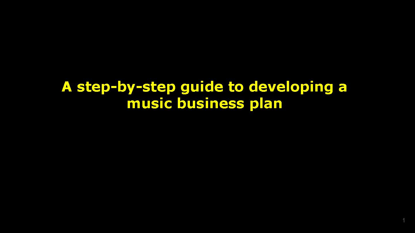 how to make a music business plan