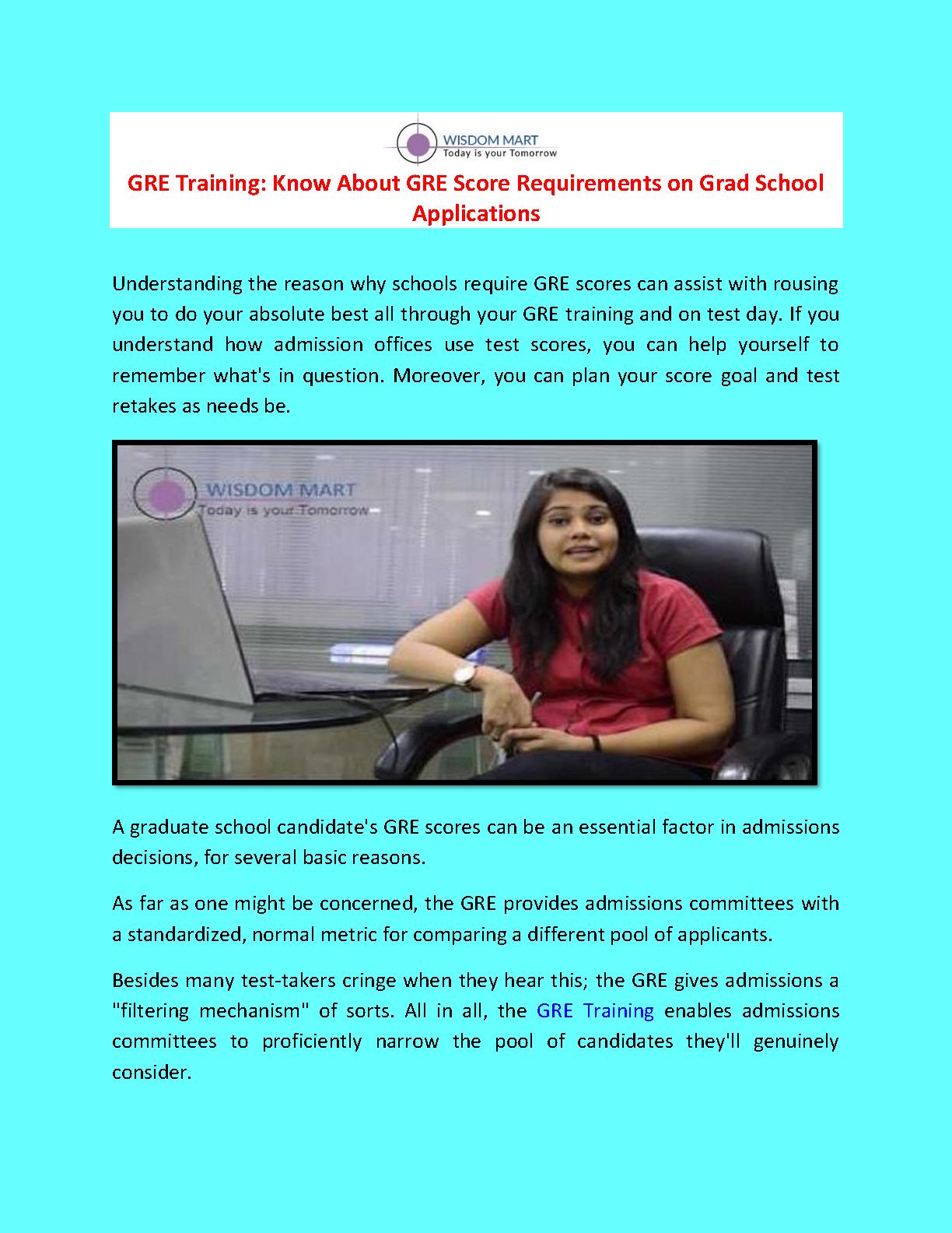 GRE Training Know About GRE Score Requirements on Grad School