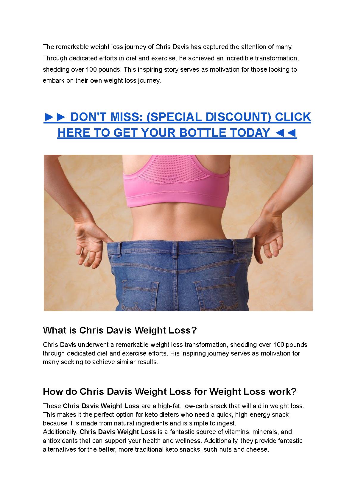 Chris Davis Weight Loss