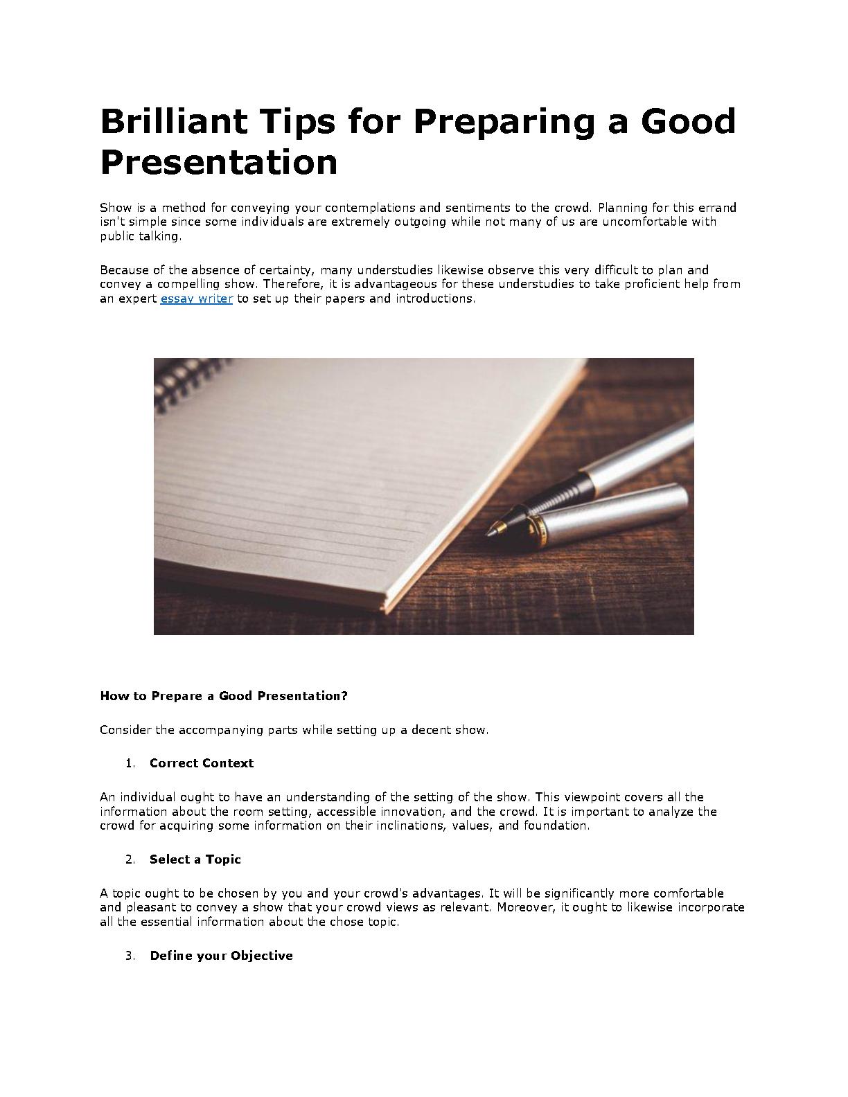 how to do a good presentation pdf