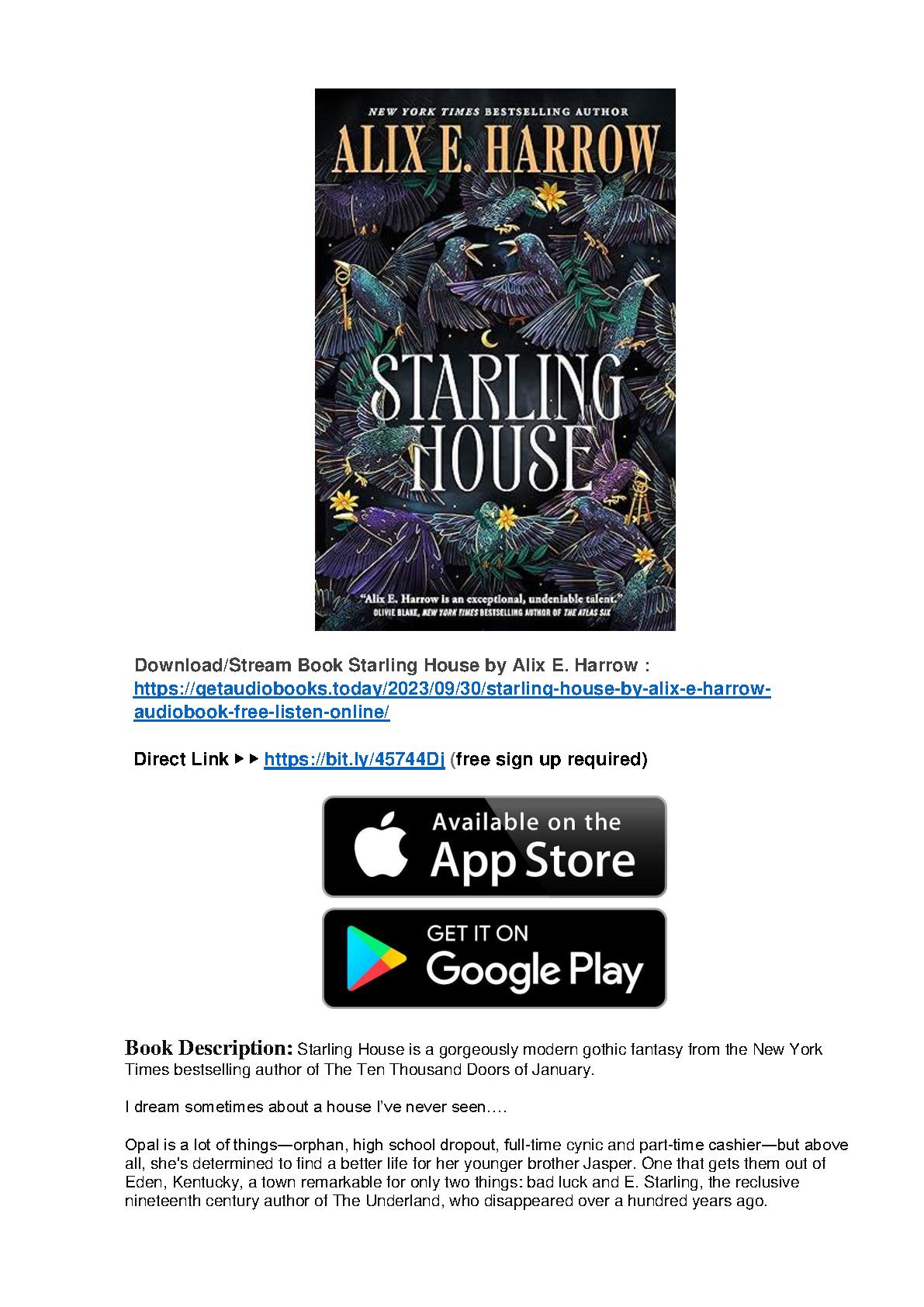 [PDF] Book Download Starling House by Alix E. Harrow | PDF Host