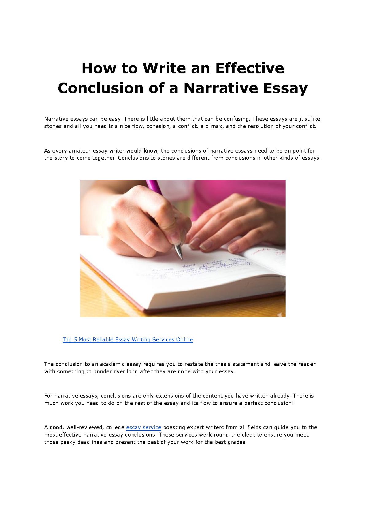how to write a conclusion of a narrative essay