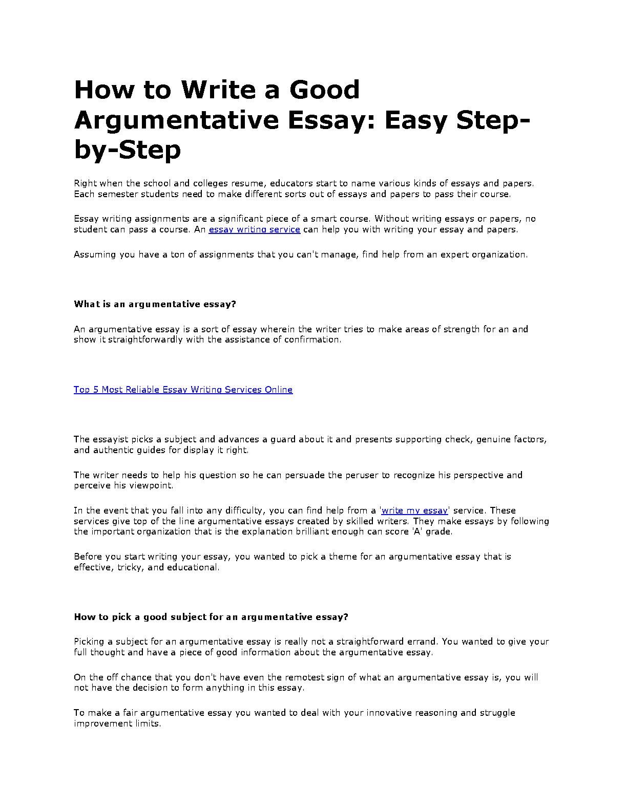 how to write a good argumentative essay pdf
