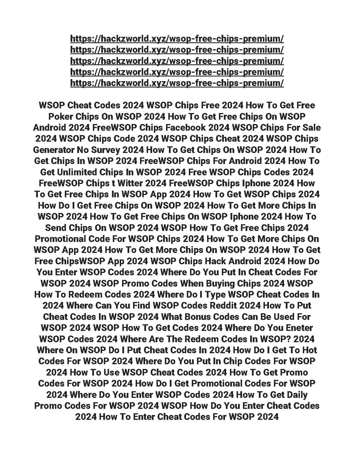 WSOP Chips Codes 2024.pdf PDF Host