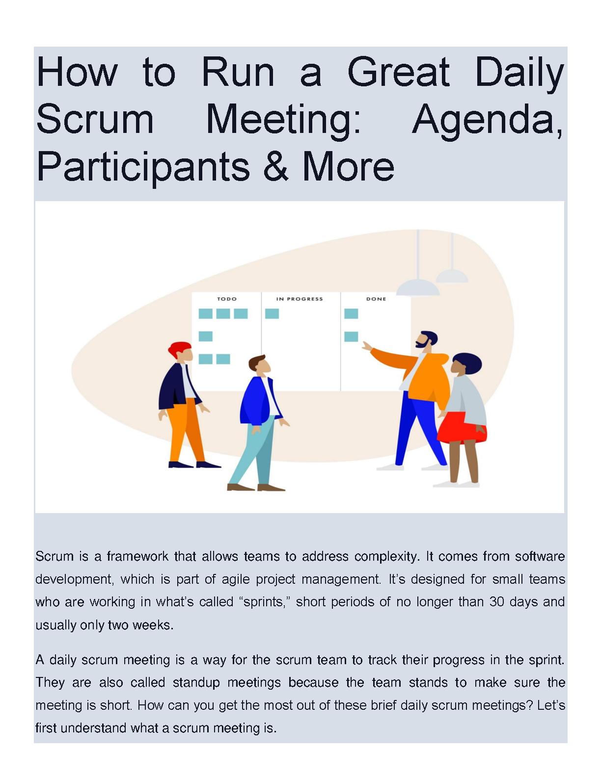 How to Run a Great Daily Scrum Meeting.pdf | PDF Host