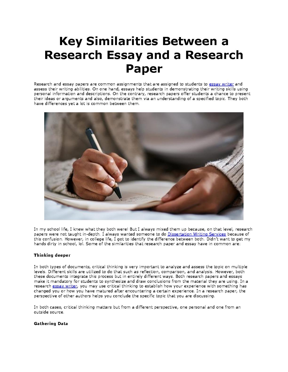 essay and research similarities