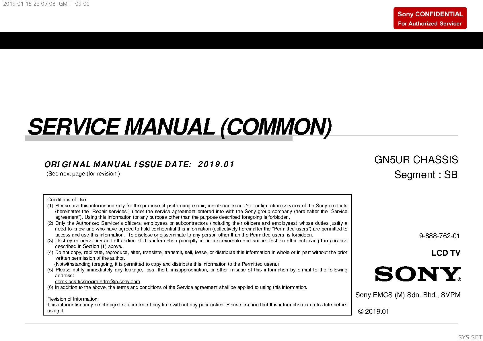 Sony X950G Service Manual | PDF Host