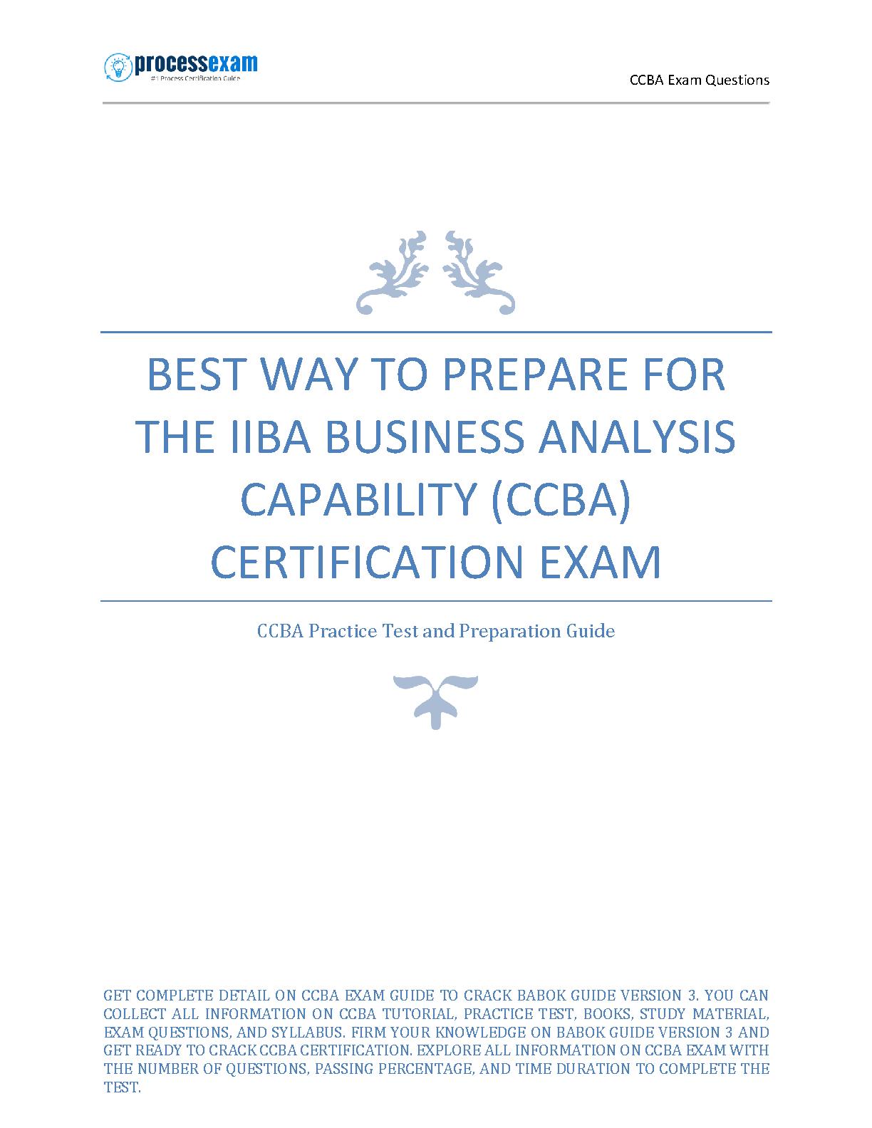 Best Way To Prepare For The IIBA Business Analysis Capability (CCBA ...