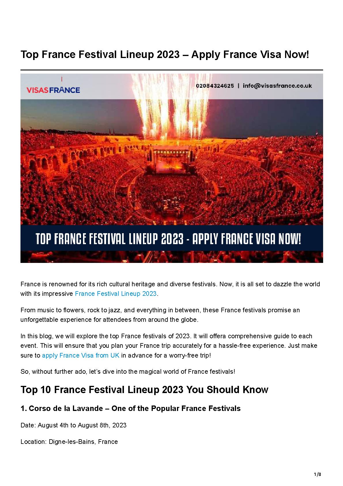 Top France Festival Lineup 2023 Apply France Visa Now!.pdf PDF Host