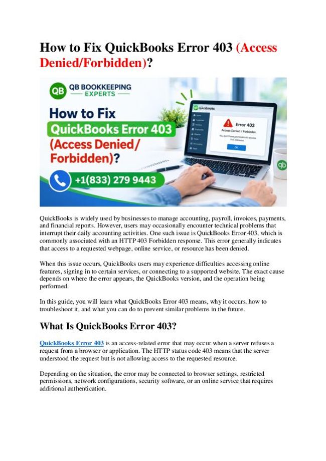 How to Fix QuickBooks Error 403 (Access Denied/Forbidden)? | PDF Host